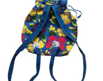 Backpack Purse Hibiscus Hawaiian Flower Print Boho Drawstring Adjustable Strap Hawaiian Hibiscus Sling Backpack – Durable Water-Resistant  main image 4