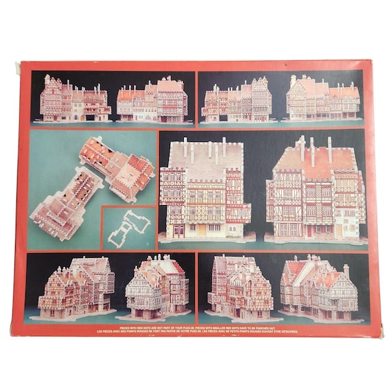 Vintage Wrebbit Puzz-3d French Town Architecture Alsace 959 Piece