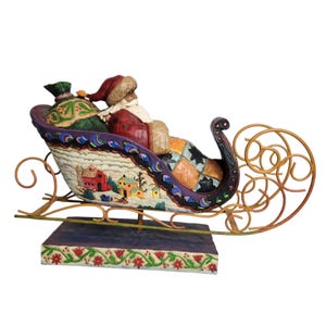Jim Shore Heartwood Creek 2004 Delivering Joy Santa in Sleigh Figurine 117719T