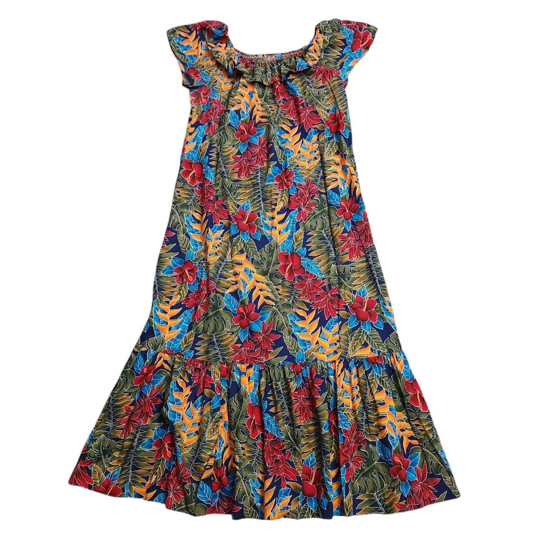 Vintage Hilo Hattie Womens Large Off-shoulder Flounce Hawaiian Dress ...