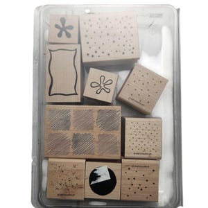 Vintage 90s Stampin UP Stamp Lote de 10 Fundo Textura Pontos Respingos Círculo