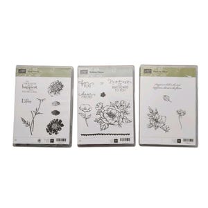 Sellos de goma Stampin Up "Flores del Campo Felicidad Compartida" (3 juegos)