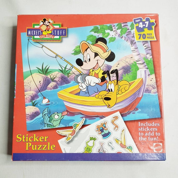 Mickey Mouse Fishing 70 Piece Sicker Puzzle Complete 41415 1997 Mattel -   Denmark