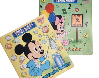 Disney Babies Vintage Cardboard Children's Books Set 2 Weekly