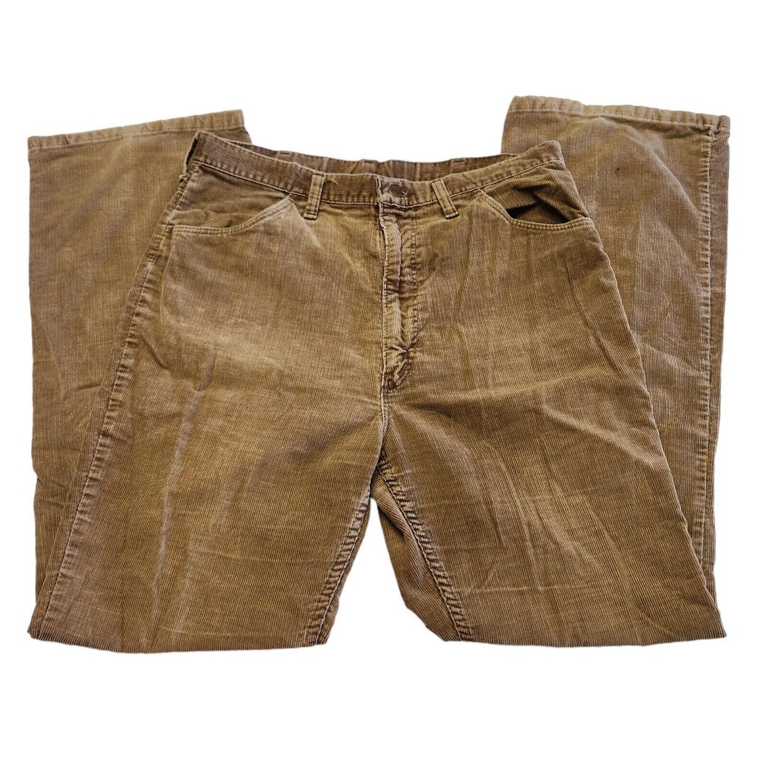Wrangler Texas Stretch Corduroy Pants, Men's, Size 34 cotton Khaki type Vintage Second Hand