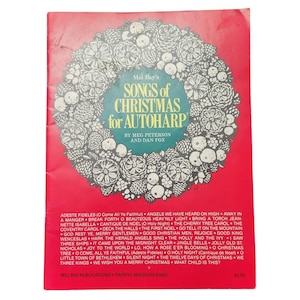 Vintage 1980 Songs of Christmas voor autoharp-bladmuziek van Peterson