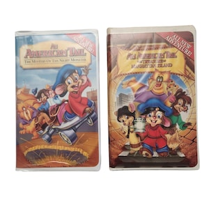 Vintage An American Tail Night Monster & Night Treasure Manhattan Island VHS lot of 2
