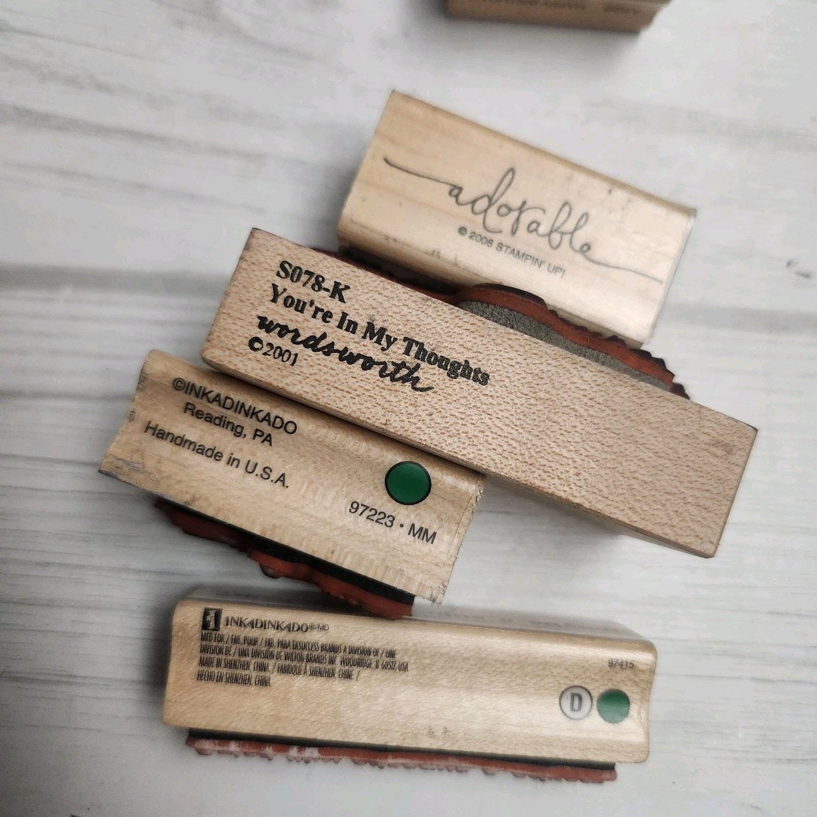 Wooden Rubber Stamps Lot of Various Sayings Words Quotes I Love