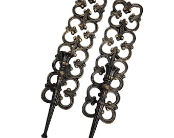 Syroco Bronze Wall Sconces Candle Holders Hollywood Regency Vtg 1960s #4027