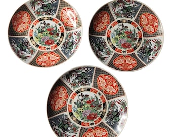 Platos de porcelana vintage estilo Imari con diseño de pavo real de Huifeng HF (juego de 3)