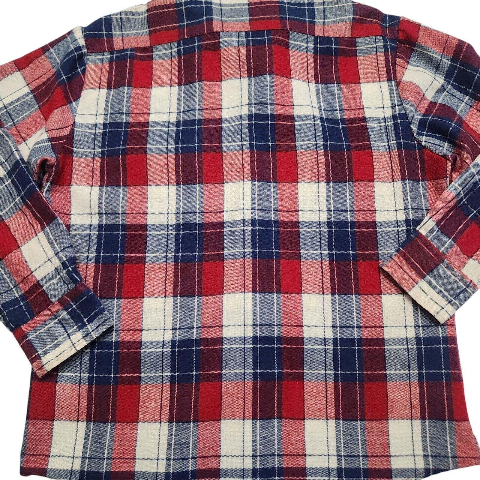 Chemise en flanelle pour homme vintage à carreaux rouge/noir Windridge Mervyns, grande taille - France