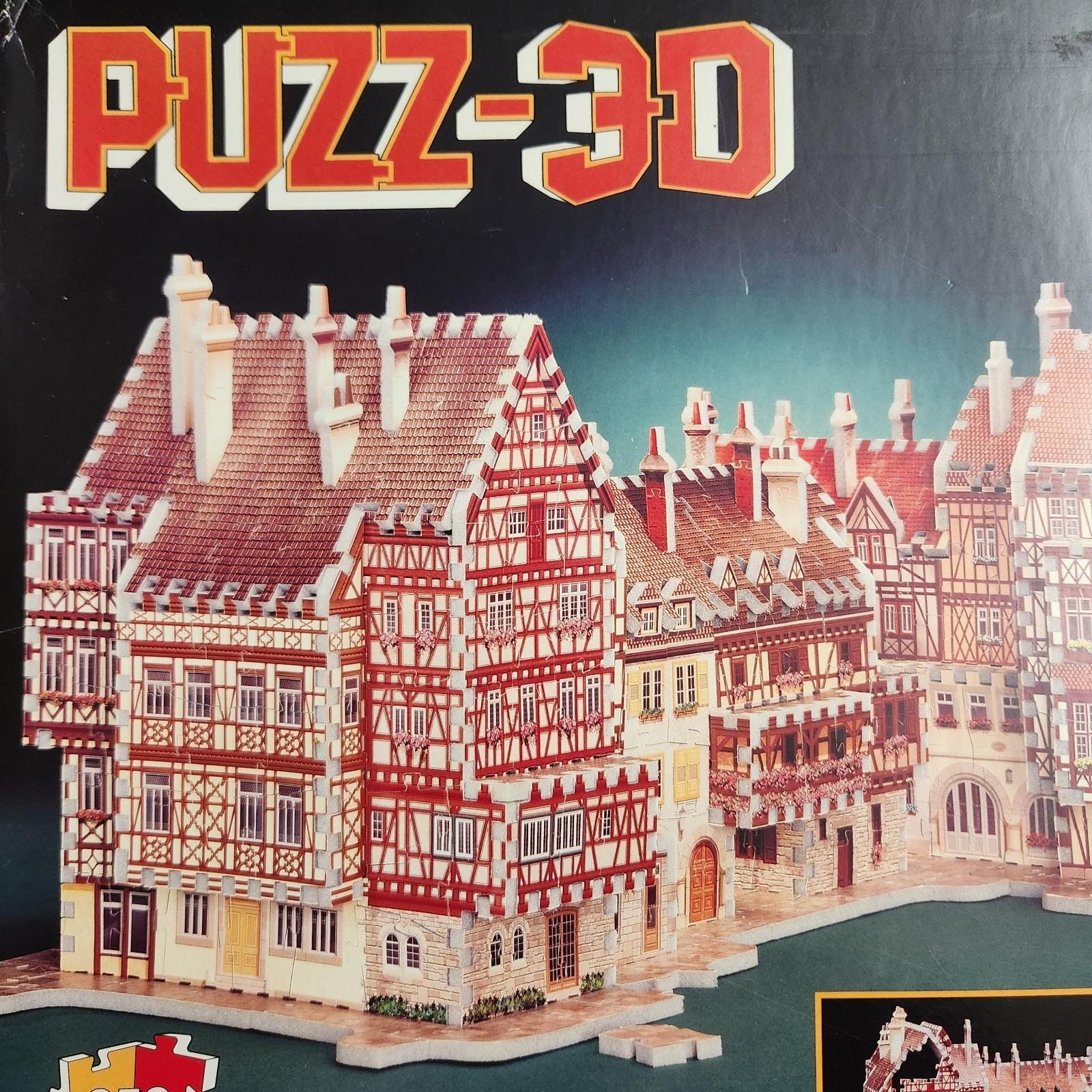 Vintage Wrebbit Puzz-3d French Town Architecture Alsace 959 Piece