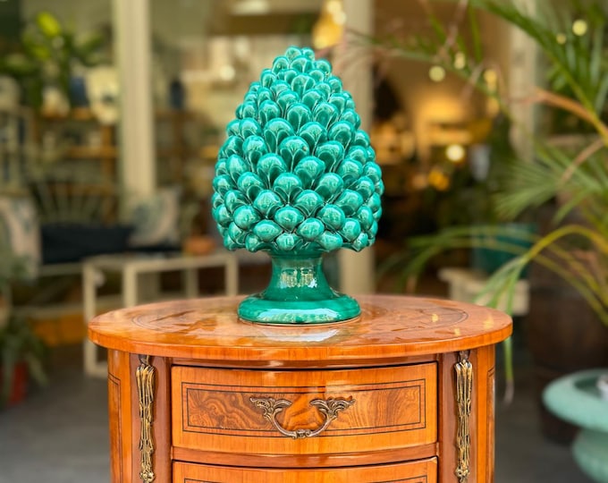 Sicilian pine cone in hand-decorated ceramic