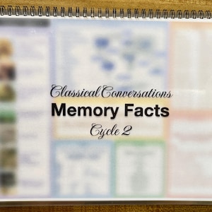 Printed & Laminated Cycle 2 Memory Facts – Classical Conversations (Spiral-Bound, Physical Copy)