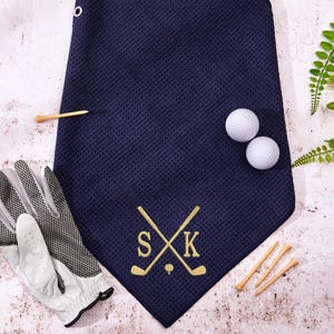 Embroidered Golf Towel, Personalized Golf Towel, Monogrammed Golf Towel, Custom Golf Towel, Personalized Golf Gift for Dad, Groomsmen