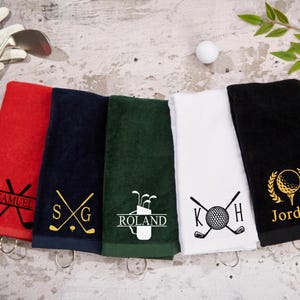 Personalized Embroidered Golf Towel,Monogrammed Golf Towel,Party Favor,Custom Gift For Golfer, Fathers Day Gift,Golf Gift,Christmas Gift