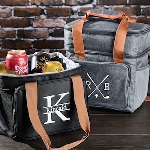 Sac isotherme personnalisé, Grande seau à bière brodée personnalisée, Cadeau pour garçons d'honneur, Cadeau de mariage pour homme, Sac isotherme pour déjeuner monogramme, Cadeau pour homme