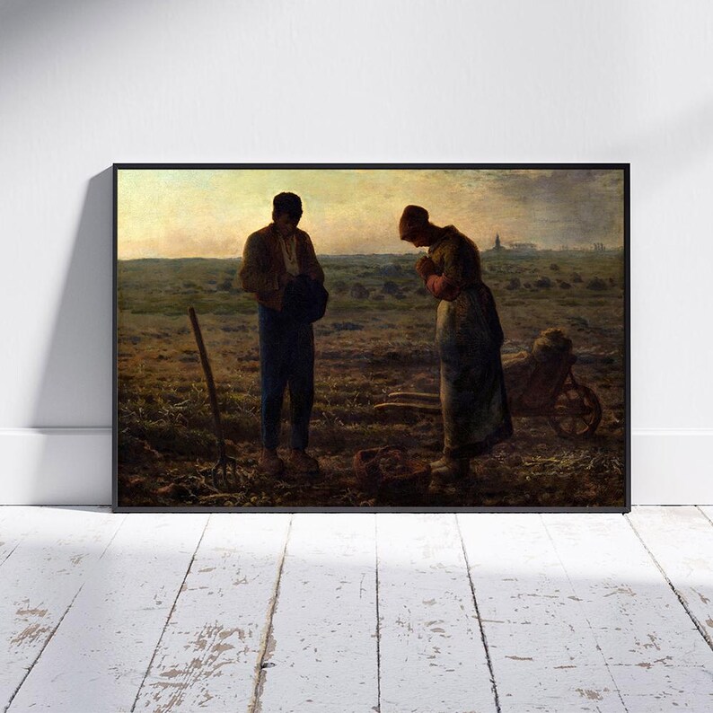 The Angelus By Jean fran ois Millet Art Painting Print Custom Poster the-angelus-by-jean-fran-ois-millet-art-painting-print-custom-poster