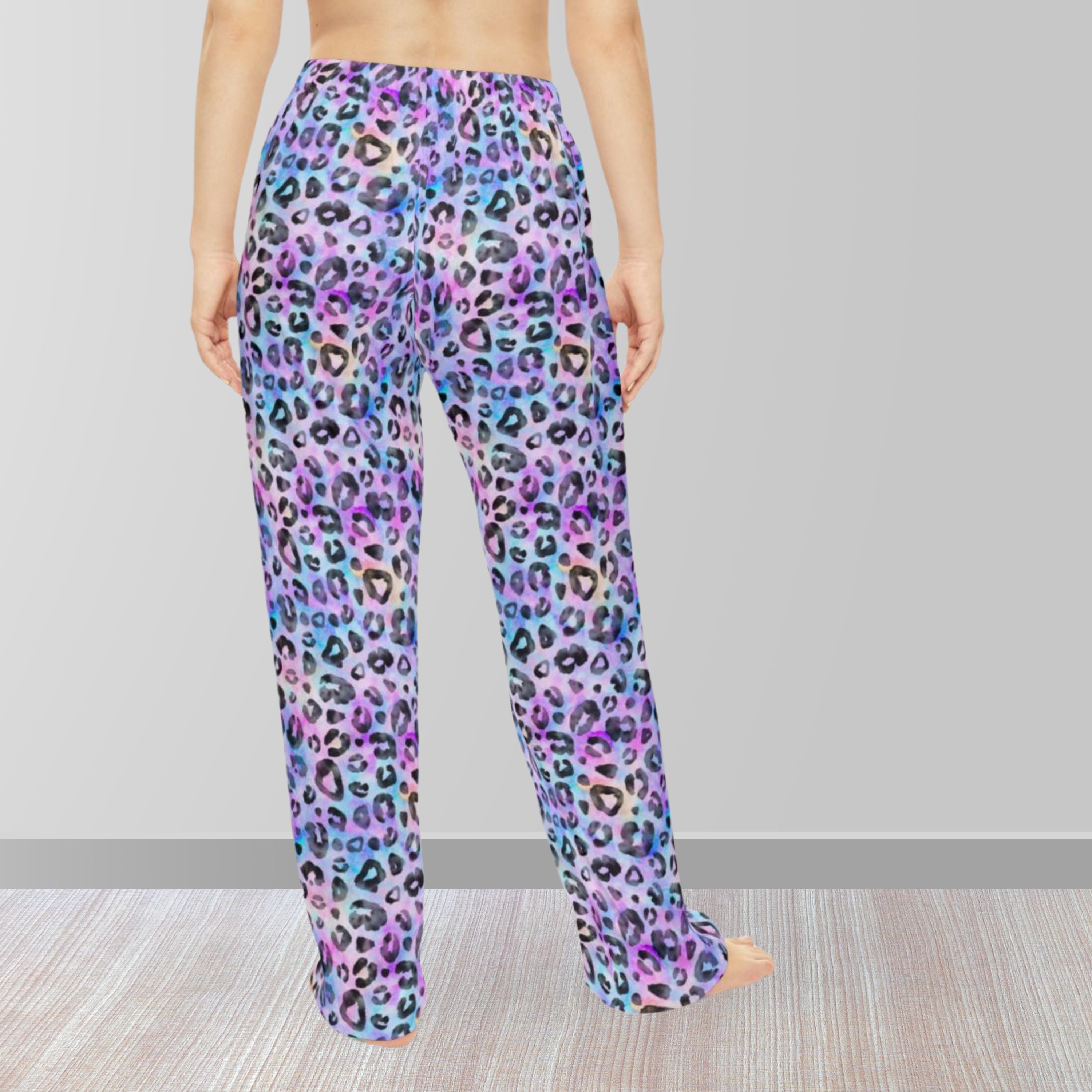 Purple Leopard Print Pajama PANTS ONLY Women s Comfy Sleepwear Pants Cat Lovers Soft Stretchy Loungewear Pajama Bottoms Sleep Pants