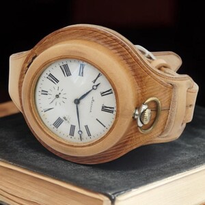 Sand Leather Pocket Watch Strap: 50mm, WW1 WWII Style