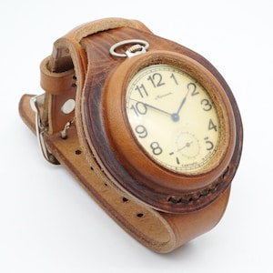 WW1 new CONGAC leather strap band wristband for Pocket Watch 45 mm WWII times