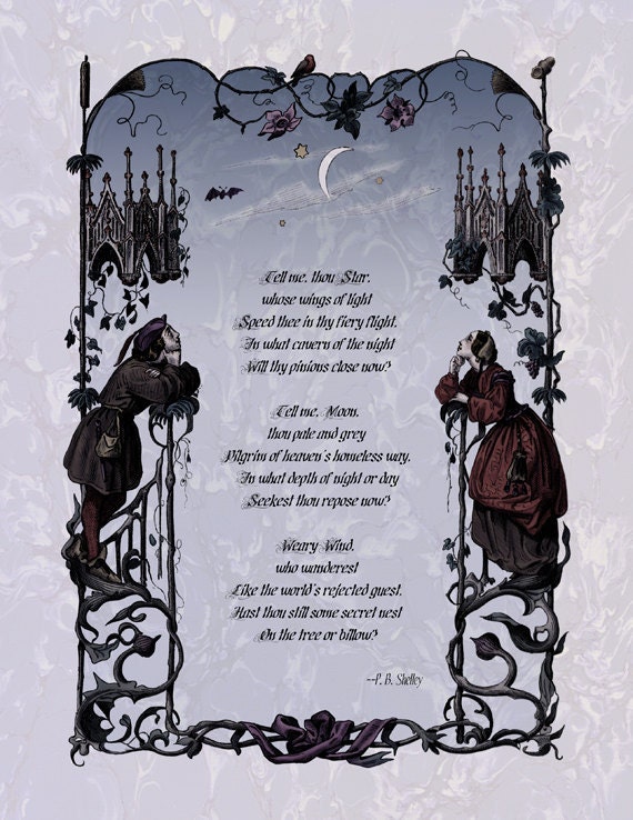 Items similar to Shelley Victorian Art Print Regency Poetry World's