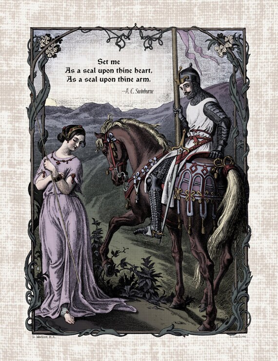 Items similar to Swinburne Victorian Reproduction Print Romantic Art