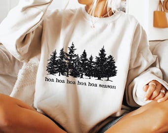hoa hoa hoa hoa hoa sweatshirt, fall autumn, trees, forks washington hoddie,, forks sweatshirt, sweater weather, cozy season crewneck