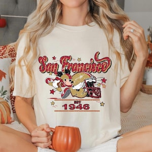 Mickey San Francisco Football Shirt, Vintage style Disney Football shirt, Vintage Style Football T shirt, San Francisco Fan Gift Tee