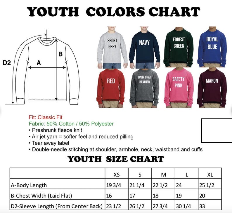 a diagram of a youth's long sleeve t - shirt