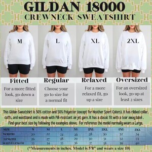 a woman's measurements chart for a crew neck sweatshirt