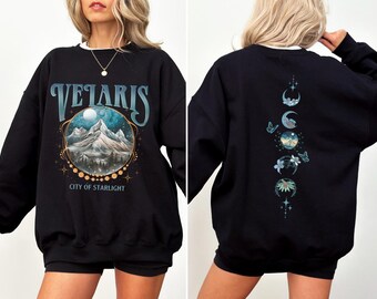Velaris City of Starlight Two-Sided Sweatshirt, Acotar Velaris Sweatshirt, Court of Dreams, The Night Court SweateR, Velaris Bookish,