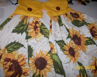 Juego de toallas de cocina colgantes con diseño de girasol amarillo