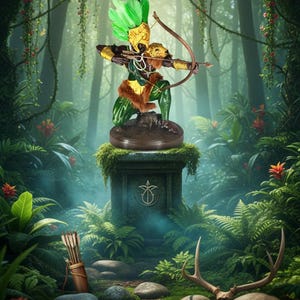 OXOSSI, Orixá, 26 cm, Umbanda, Statue figure, Sculpture, Camdomble. 画像 3