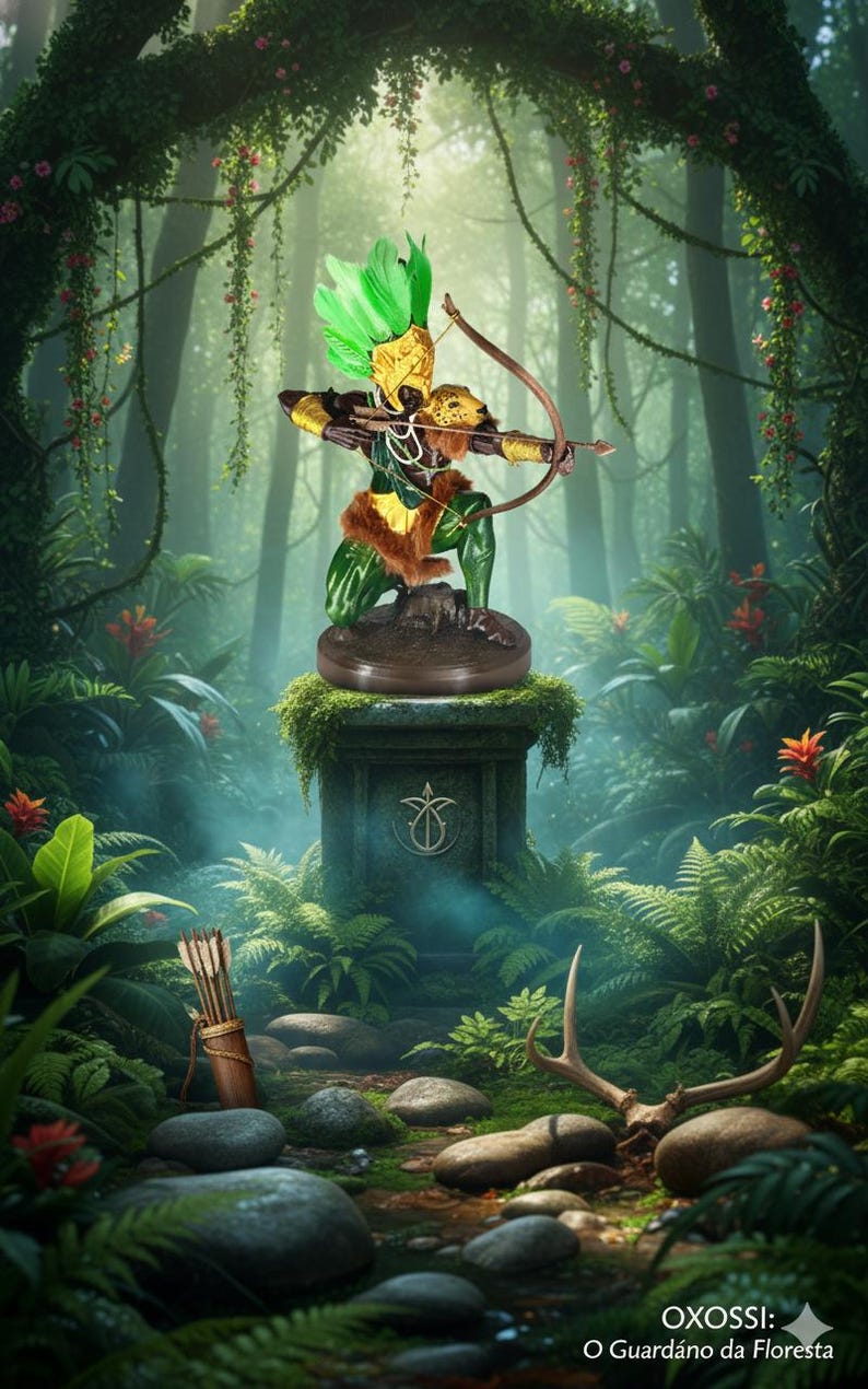 OXOSSI, Orixá, 26 cm, Umbanda, Statue figure, Sculpture, Camdomble. 画像 3