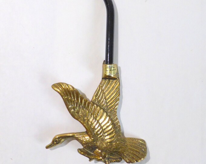 Vintage Brass Flying Duck Fireplace Flue Damper Pull Andrea by Sadek