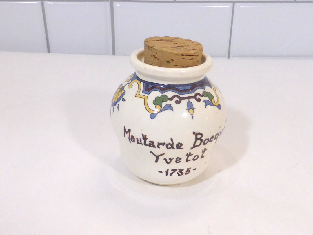 Vintage Ceramic French Mustard Jar Moutarde Bocquet Yvetot Etsy