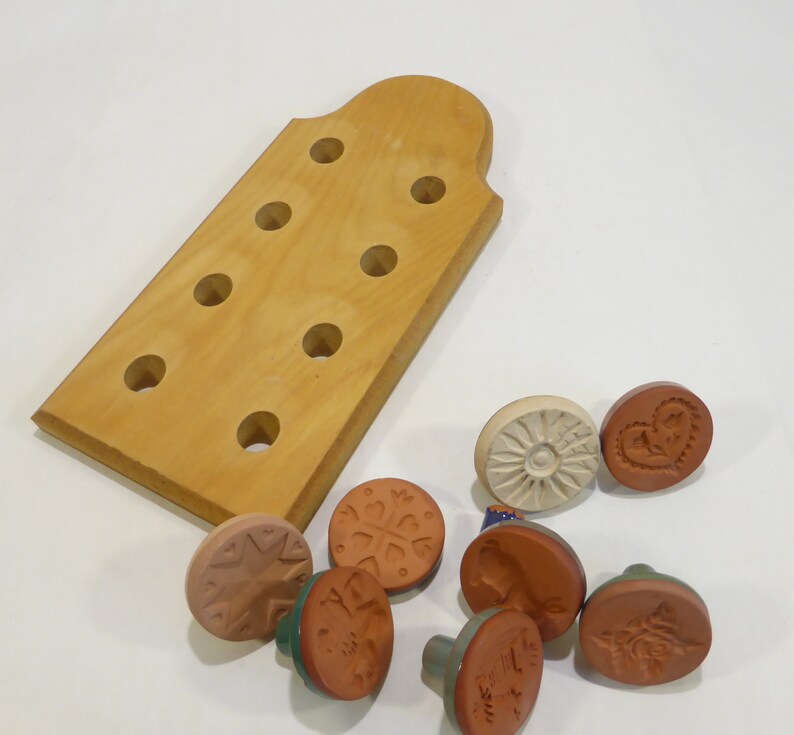 Vintage Rycraft Ceramic Cookie Molds and Holder Set of 6 Etsy