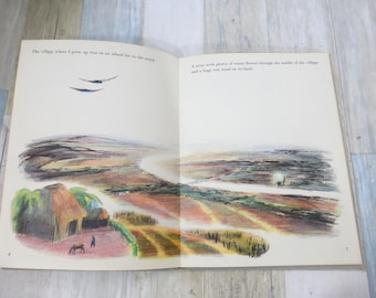 El árbol del pueblo Taro Yashima 1953 Libro infantil japonés Tapa dura Recuerdos de la infancia del verano Jugando en el árbol y el río