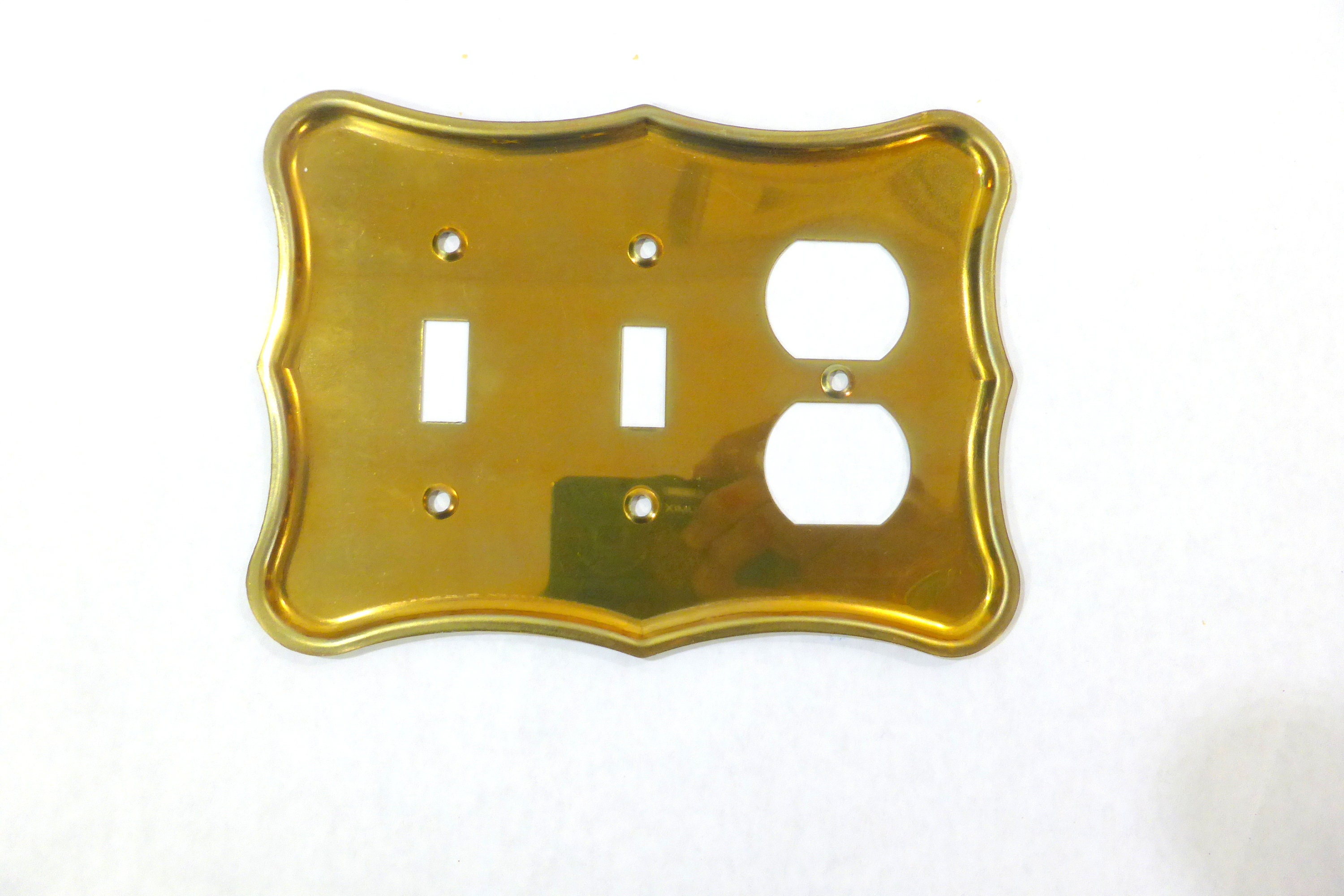 Vintage Solid Brass Combination Outlet Cover and Double Wall Etsy