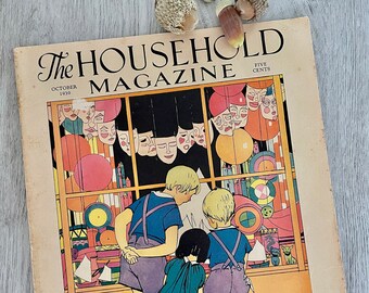 1930 October Household Magazine Halloween Issue Gorgeous Graphics Pumpkins Children 51pp