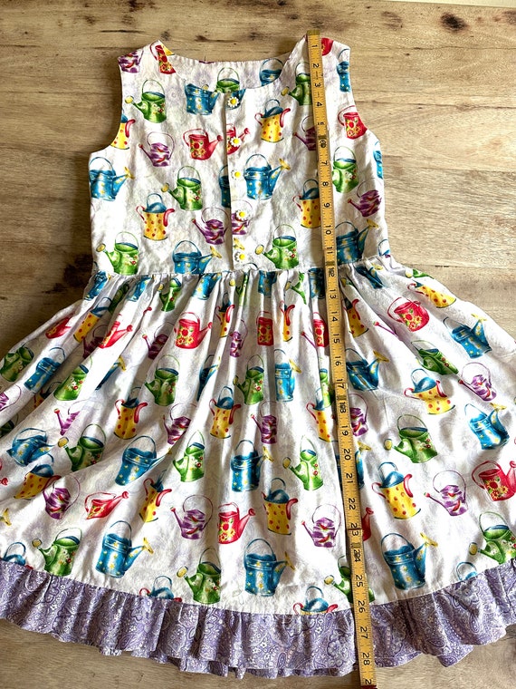 Vintage Girl's Dress Handmade 90s Watering Can Su… - image 6