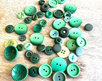 Grandma's Buttons! Gorgeous Greens Spring Midcentury Moonglows