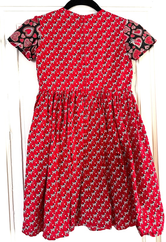 Valentine's Day Dress Dalmatians and Hearts Handm… - image 3