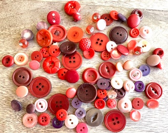 Berry Patch! Grandma's Button Box Reds Purples Pinks Assortment Vintage