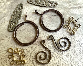 Four Pairs Vintage and Handmade Metal Findings for Earrings and More Mixed Metal Moxie