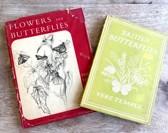 Pair Vintage Vere Temple Butterfly Books Gorgeous Art How To British Artist