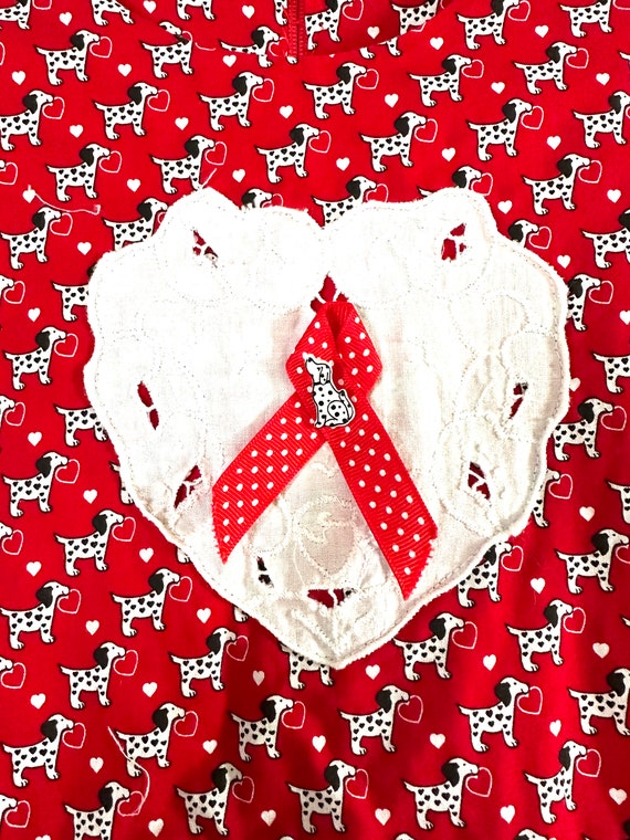 Valentine's Day Dress Dalmatians and Hearts Handm… - image 4