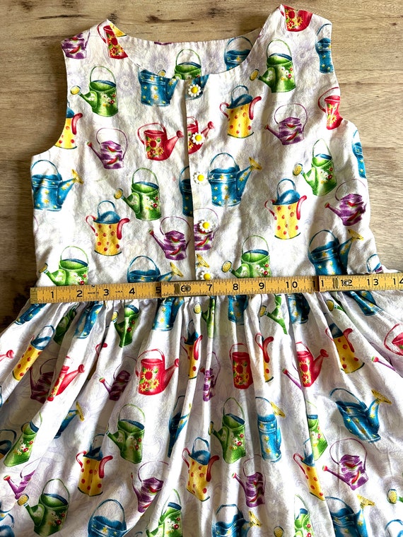 Vintage Girl's Dress Handmade 90s Watering Can Su… - image 7