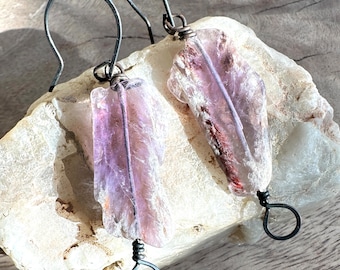 Lavender Abstraction Earrings Long Amethyst Lovelies